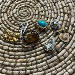 Costume jewelry pin brooch and pendant lot